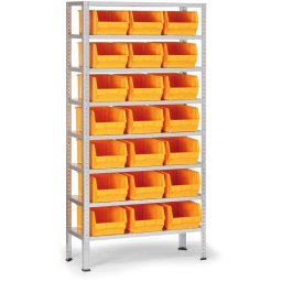 B2B Partner Regał z plastikowymi pojemnikami BASIC, 1730 x 850 x 300 mm, 21x pojemnik typu C