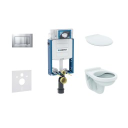 Geberit Kombifix - Zestaw do montażu podtynkowego, toalety Alpha z deską, przycisk Sigma20, chrom matowy/chrom 110.302.00.5 NR7