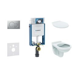 Geberit Kombifix - Zestaw do montażu podtynkowego, toaleta Alpha z deską, przycisk Sigma01, matowy chrom 110.302.00.5 NR3