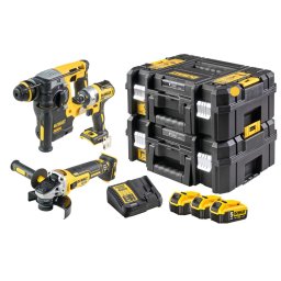 DeWALT Narzędzia - 9-częściowy zestaw narzędzi akumulatorowych, akumulatorów i ładowarki DCK305P3T