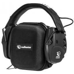 Słuchawki aktywne RealHunter ACTiVE ProShot BT Bluetooth czarne, tłumiki dźwięku