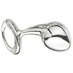 Njoy - duży metalowy korek analny - srebrny