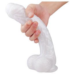 Seks HD Martin - przyssawka realistyczne dildo z jądrami (biały)