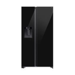 Samsung SBS RS70F64KEBEO Funkcje AI Pełny No Frost 178,6cm Dystrybutor wody Kostkarka Zdalne sterowanie Czarne szkło