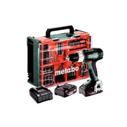 Metabo Narzędzia - Akumulatorowa wiertarka udarowa z akcesoriami 18V, 2x akumulator 2,0 Ah Li-Power, ładowarka 614053710