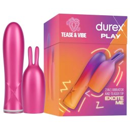 Durex Tease & Vibe - różowy wibrator z króliczkiem na łechtaczkę