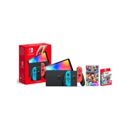 Nintendo Switch OLED Czerwono-niebieski + Mario Kart 8 Deluxe + Mario Kart 8 Deluxe-Booster Course Pass Set