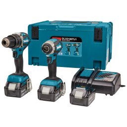 Makita - Zestaw narzędzi akumulatorowych wiertarki udarowej i klucza udarowego 18V, 3x akumulator 5,0 Ah LXT, ładowarka DLX2180TJ1