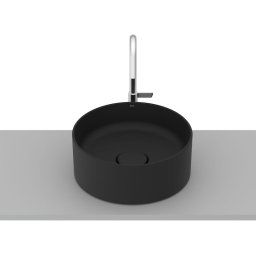 Roca Terra umywalka nablatowa 30x30 cm okrągła Fineceramic czarny mat A32787U080