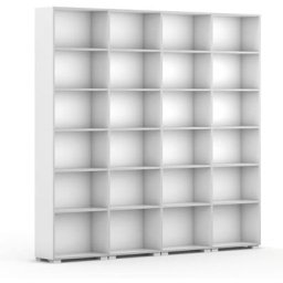 B2B Partner Biblioteka SILVER LINE, 4 kolumny, 2230 x 2400 x 400 mm, biały