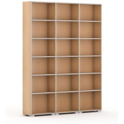 B2B Partner Biblioteka SILVER LINE, 3 kolumny, 2230 x 1800 x 400 mm, buk