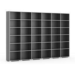 B2B Partner Biblioteka SILVER LINE, 6 kolumn, 2230 x 3600 x 400 mm, grafit
