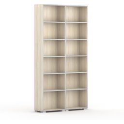 B2B Partner Biblioteka SILVER LINE, 2 kolumny, 2230 x 1200 x 400 mm, dąb naturalny