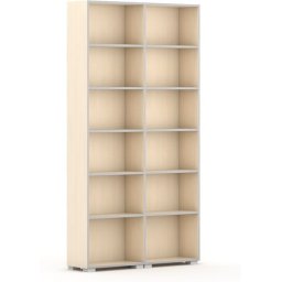 B2B Partner Biblioteka SILVER LINE, 2 kolumny, 2230 x 1200 x 400 mm, brzoza