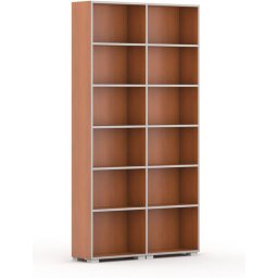 B2B Partner Biblioteka SILVER LINE, 2 kolumny, 2230 x 1200 x 400 mm, czereśnia