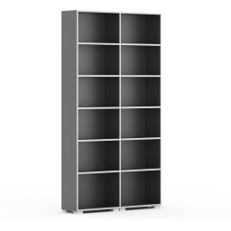 B2B Partner Biblioteka SILVER LINE, 2 kolumny, 2230 x 1200 x 400 mm, grafit