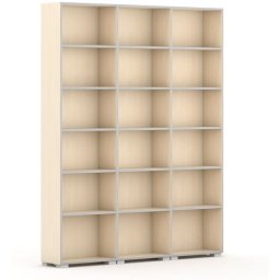 B2B Partner Biblioteka SILVER LINE, 3 kolumny, 2230 x 1800 x 400 mm, brzoza