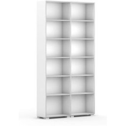B2B Partner Biblioteka SILVER LINE, 2 kolumny, 2230 x 1200 x 400 mm, biały