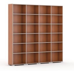 B2B Partner Biblioteka SILVER LINE, 4 kolumny, 2230 x 2400 x 400 mm, czereśnia