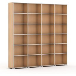 B2B Partner Biblioteka SILVER LINE, 4 kolumny, 2230 x 2400 x 400 mm, buk