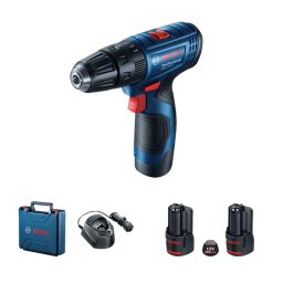 Bosch - Akumulatorowa wiertarko-wkrętarka udarowa 12V, 2x akumulator 2,0 Ah Li-Ion, ładowarka 06019G8100