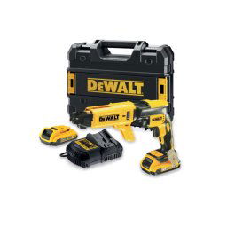 DeWALT Narzędzia - 18V AKU wkrętarka do płyt g-k z podajnikiem wkrętów, 2x akumulator 2,0 Ah XR, ładowarka DCF620D2K