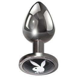 Playboy Tux - korek analny - mały - srebrny