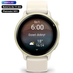 Garmin Vivoactive 6 Lunar gold beżowy smartwatch AMOLED z GPS i muzyką 010-02985-01 ★ AUTORYZOWANY SKLEP | Raty 0% | PayPo | ZWROT DO 365 DNI • POLECANA OFERTA ✓