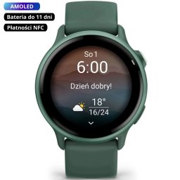 Garmin Vivoactive 6 Metallic Jasper zielony smartwatch AMOLED z GPS i muzyką 010-02985-02 ★ AUTORYZOWANY SKLEP | Raty 0% | PayPo | ZWROT DO 365 DNI • POLECANA OFERTA ✓