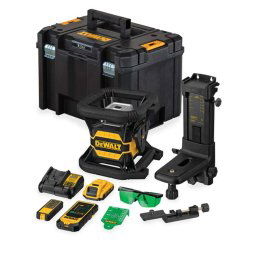DeWALT Narzędzia - Akumulatorowy laser obrotowy 18 V, zasięg 600 m, z akcesoriami, 1x akumulator 2,0 Ah XR, ładowarka DCE080D1GS