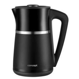 Concept - Czajnik elektryczny, pojemność 1,7 l, z regulacją temperatury, 2200 W, czarny rk3100