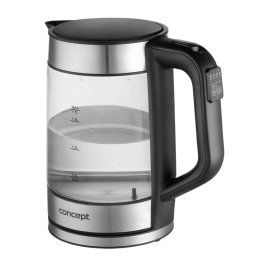 Concept - Czajnik elektryczny, pojemność 1,7 l, z regulacją temperatury, 2200 W, czarny/stal nierdzewna rk4067
