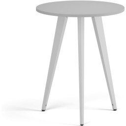 B2B Partner Stolik kawowy PRIMO VIBE, średnica 60 cm, biała podstawa, szary