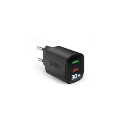 SBS LCD GaN PD30W USB-C USB-A Czarny