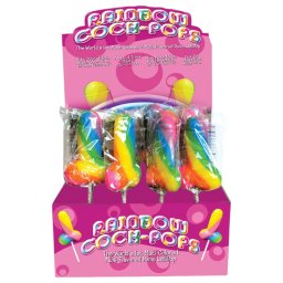 Rainbow Cock Pop - lizak w kształcie penisa - owocowy smak - 85g