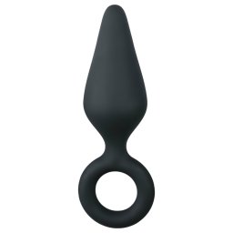 Easytoys - korek analny z uchwytem - średni - czarny