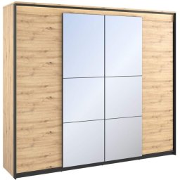 LENART Szafa Czterodrzwiowa Quant Qs-05 Dąb Artisan/czarny