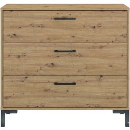 MLMEBLE Komoda Z Szufladami Nevio 09 Dąb Artisan/czarny