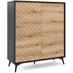 Piaski Komoda Diamond Kd104 Dąb Evoke / Czarny