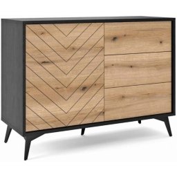 Piaski Komoda Diamond Ksz104 Dąb Evoke / Czarny