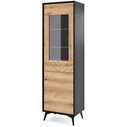 Piaski Witryna Diamond W54 Dąb Evoke / Czarny