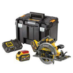 DeWALT Narzędzia - Pilarka tarczowa akumulatorowa 54 V 190 mm, 2x akumulator 6,0 Ah FLEXVOLT, ładowarka DCS579T2