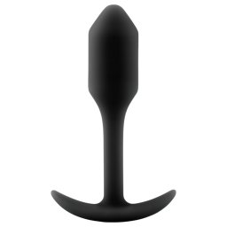 b-Vibe Snug Plug 1 - korek analny z wewnętrznym obciążeniem (55 g) - czarny