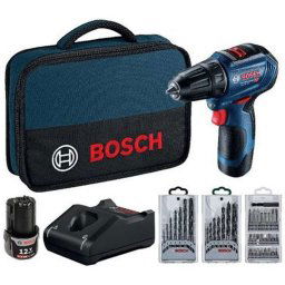 Bosch Narzędzia - Wiertarko-wkrętarka akumulatorowa 12 V, z akcesoriami, 2x akumulator 2,0 Ah Li-Ion, ładowarka 06019G9001