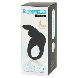 Happyrabbit Cock - akumulatorowy pierścień erekcyjny z wibracjami (czarny)