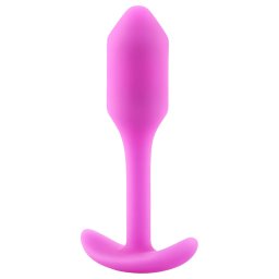 b-vibe Snug Plug 1 - różowy analny plug z wewnętrznym ciężarkiem (55g)