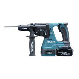 Makita Narzędzia - Akumulatorowa młotowiertarka 18V, 2x akumulator 5,0 Ah Li-ion LXT, ładowarka DHR243RTJ
