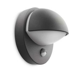 Philips myGarden - Kinkiet zewnętrzny LED, średnica 20 cm, E27, z czujnikiem, antracyt 915002146003