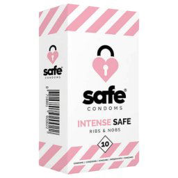 SAFE Intense Safe - prezerwatywy prążkowane i kropkowate (10 szt.)