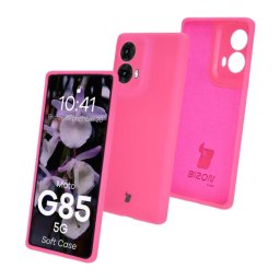 Bizon Silikonowe Soft do Motorola Moto G85 5G Neonowo-różowy